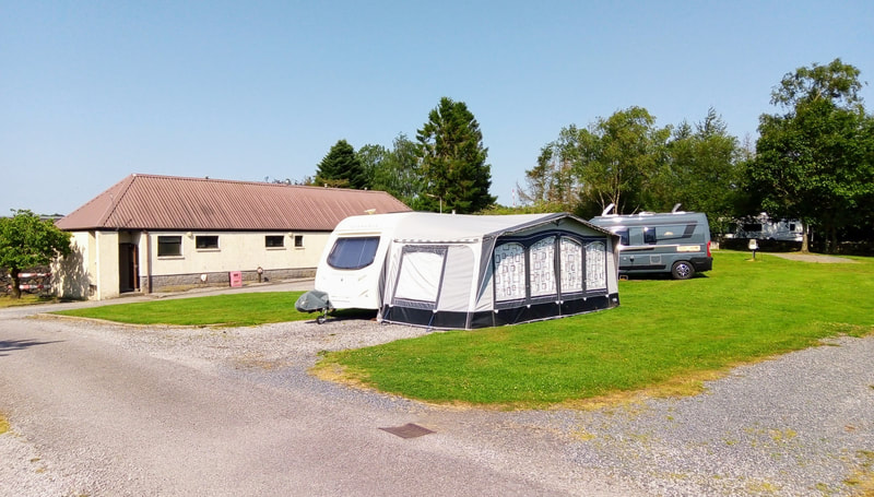 Touring caravan and motorhome pitches with hookup at Brandedleys near Dumfries