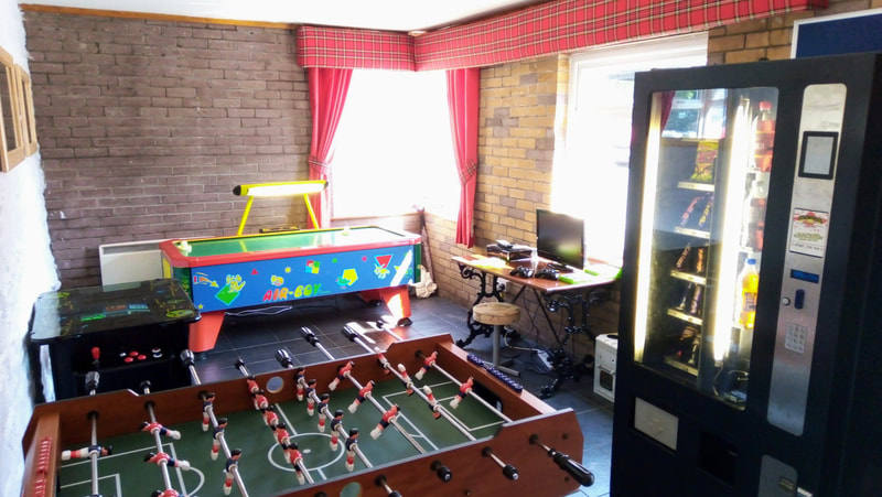 games room facilities at Brandedleys Caravan site near Dumfries