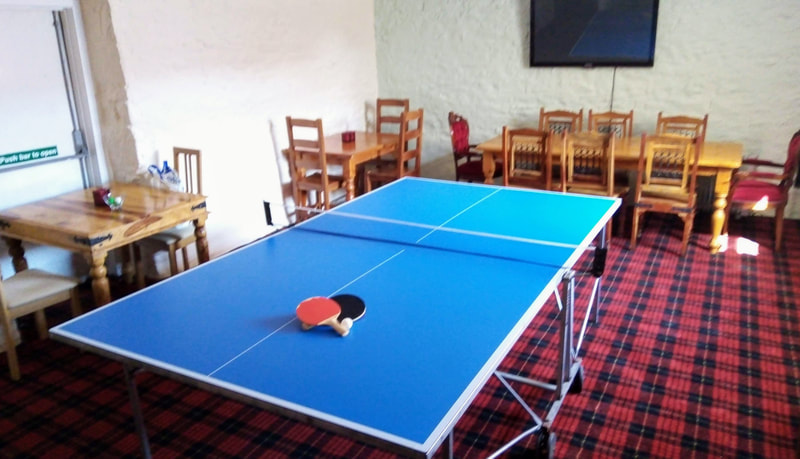 Table tennis facilities at Brandedleys Holiday Cottage in Crocketford near Dumfries and Castle Douglas