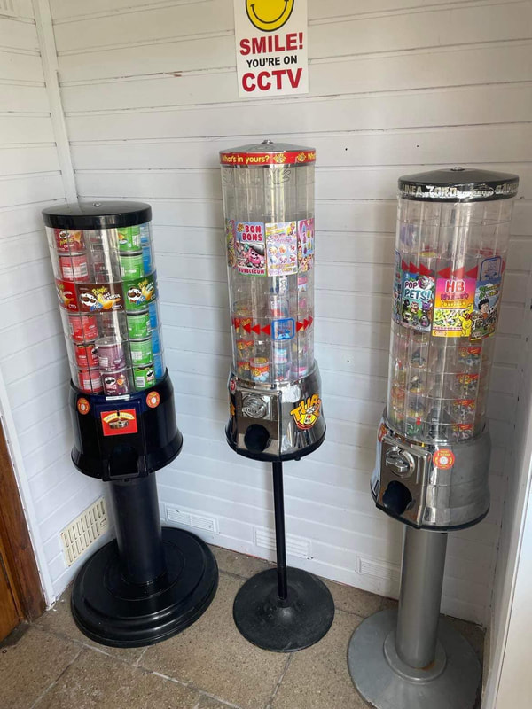 Sweety vending machines at Brandeleys Caravan Holiday Park near Dumfries